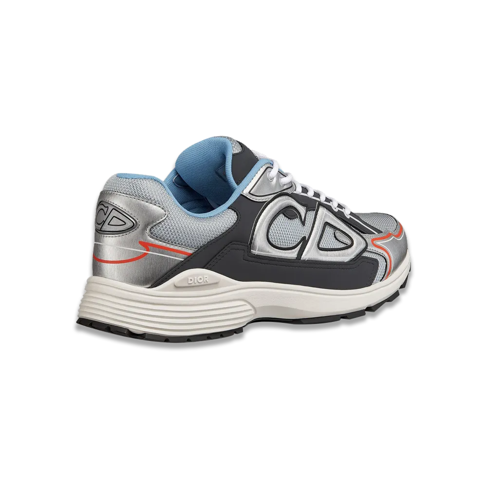 dior b30 silver-tone deep grey trainer