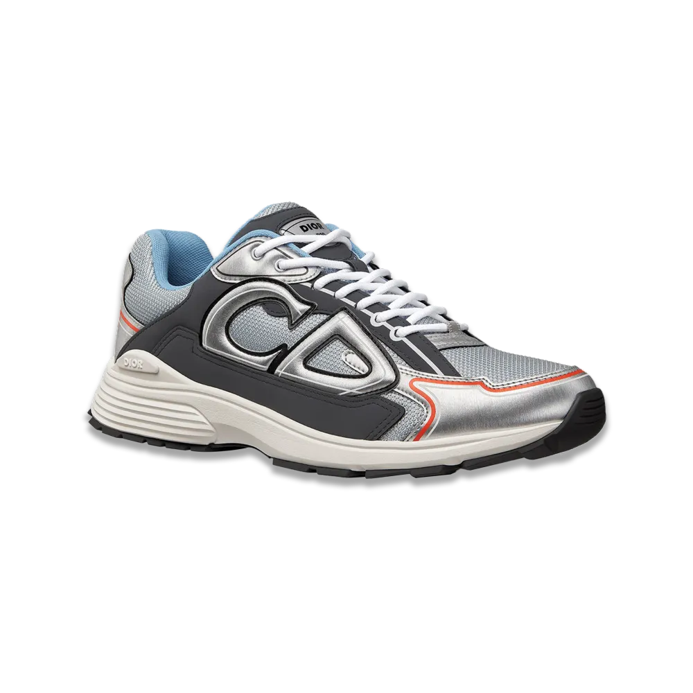 dior b30 silver-tone deep grey trainer