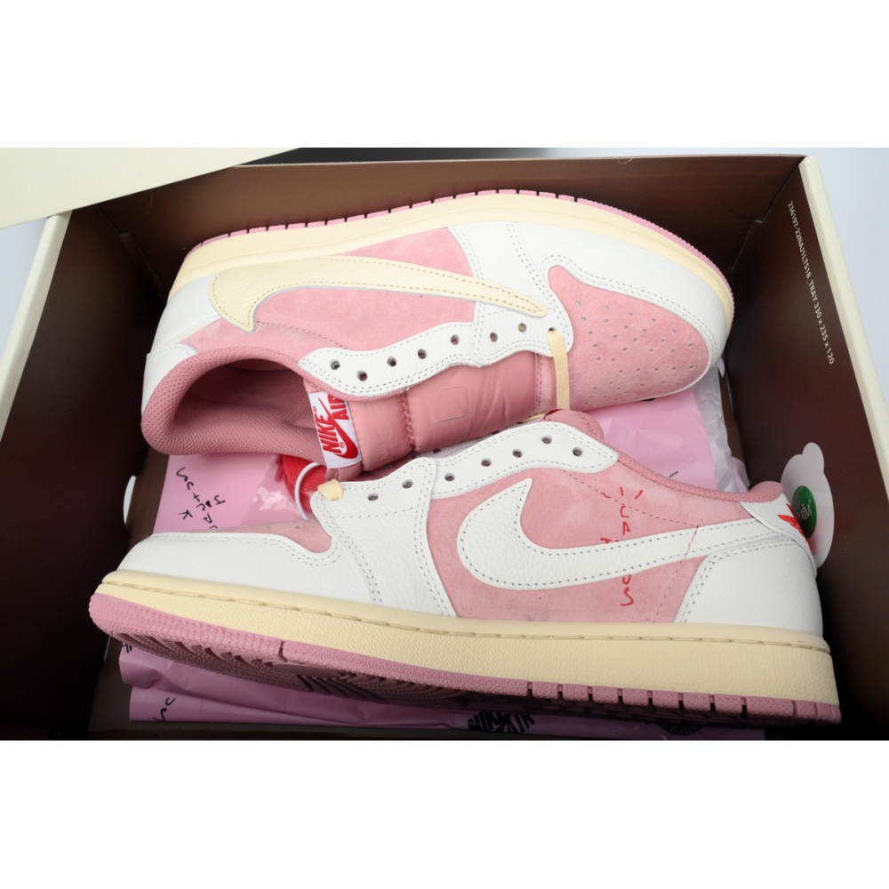 PK God Batch Air Jordan 1 Low Travis Scott White Pink DM7866-600