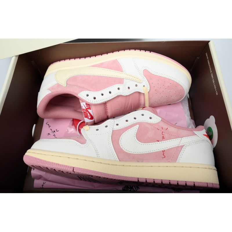 PK God Batch Air Jordan 1 Low Travis Scott White Pink DM7866-600