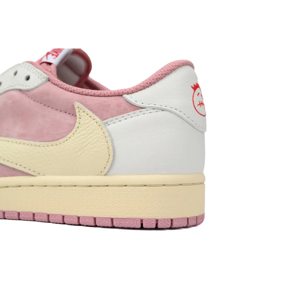 pk god batch air jordan 1 low travis scott white pink dm7866-600