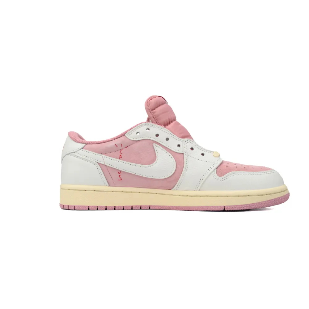 pk god batch air jordan 1 low travis scott white pink dm7866-600