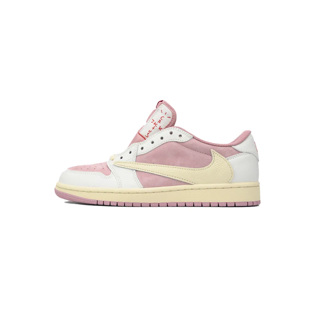 pk god batch air jordan 1 low travis scott white pink dm7866-600