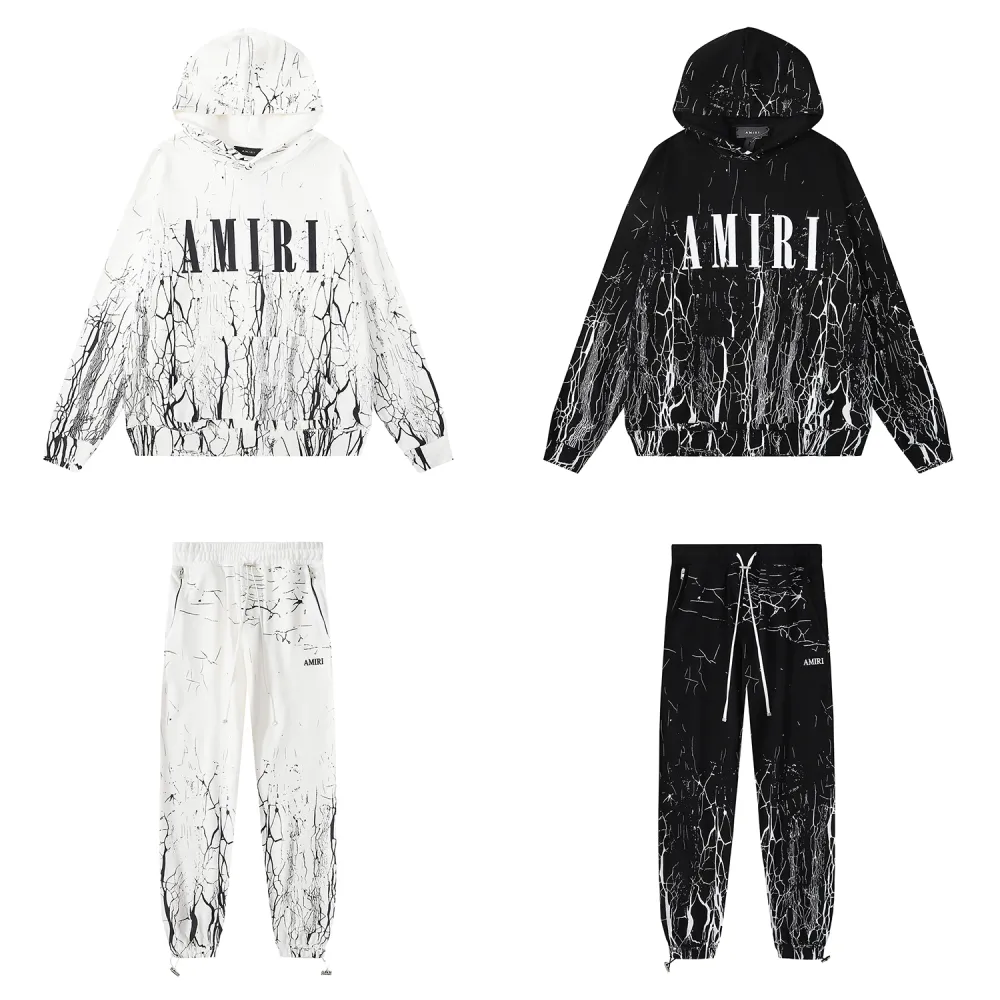 amiri contrast hoodie & sweatpant set cx92289328