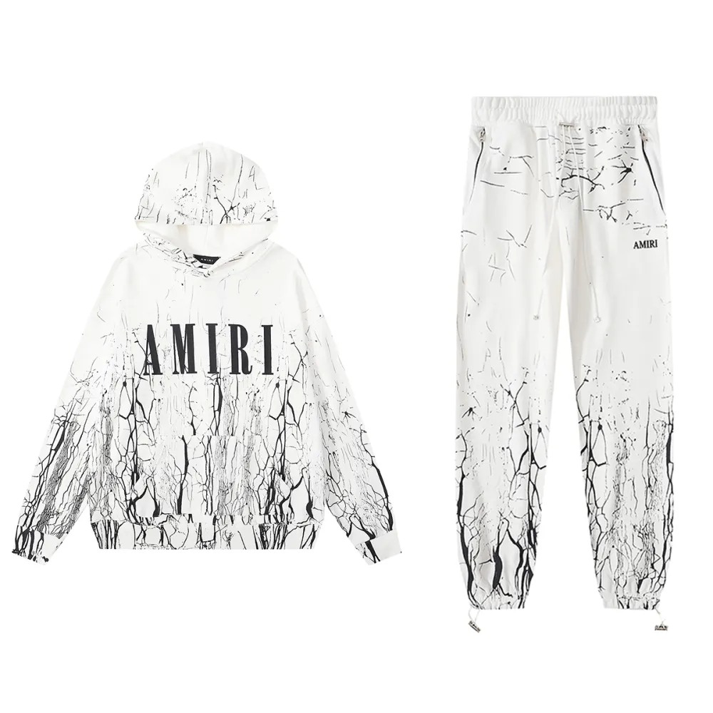 amiri contrast hoodie & sweatpant set cx92289328