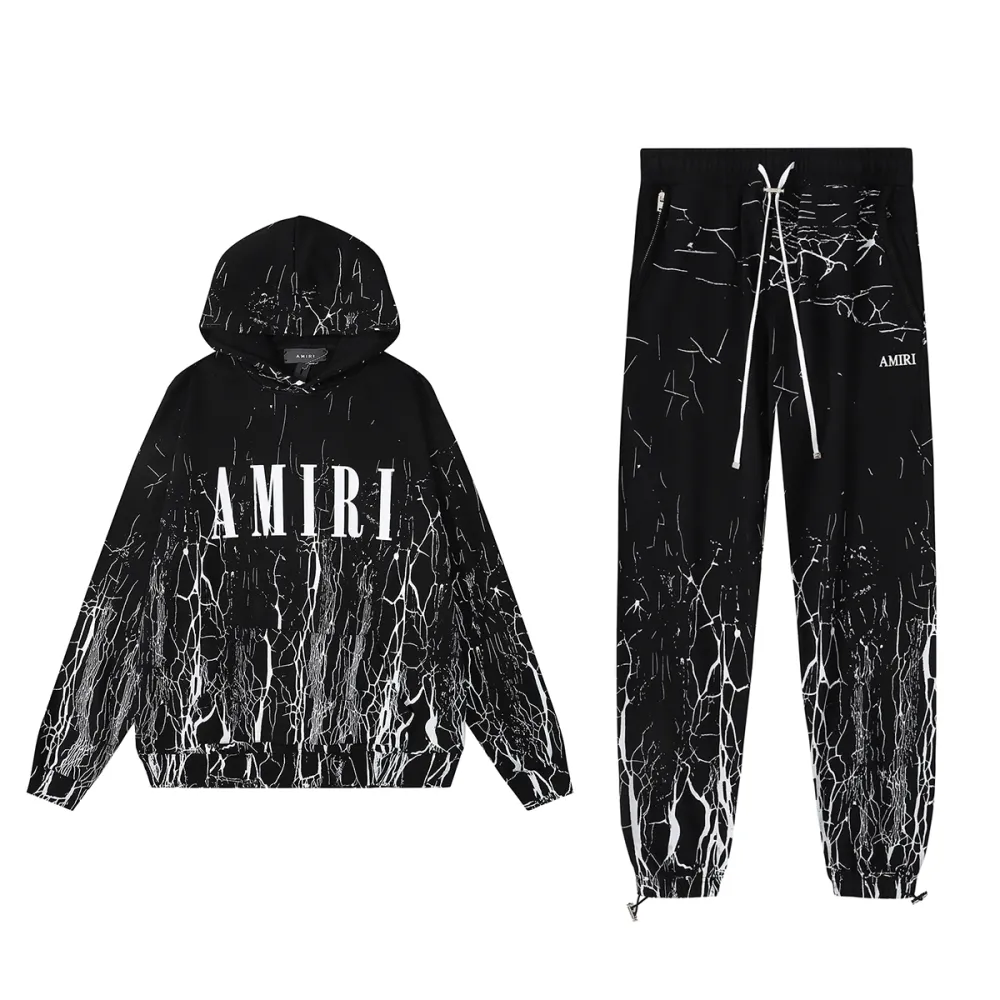 amiri contrast hoodie & sweatpant set cx92289328