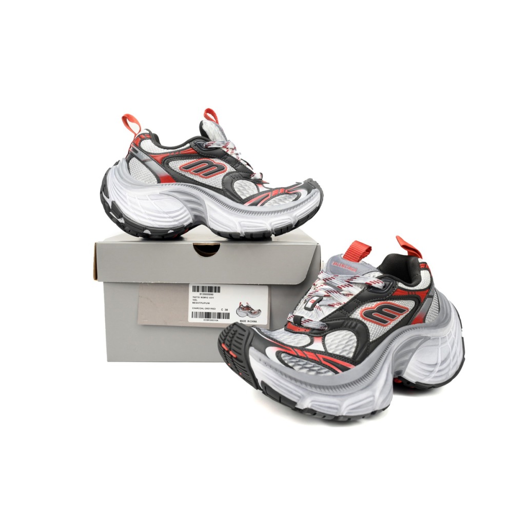 Balenciaga 10XL Sneaker In Grey/White/Red 784342 W2MV2 0311