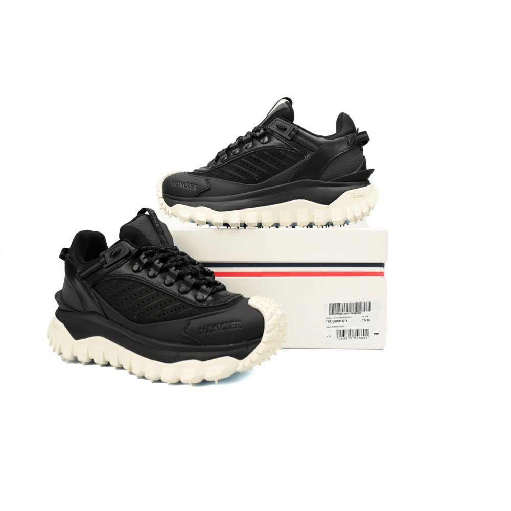 Moncler Trailgrip Leather Black And White J109B 4M00020 M3211
