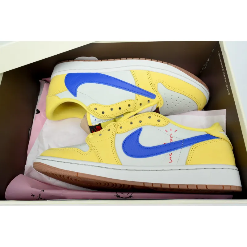 PK God Batch Air Jordan 1 Retro Low OG SP Travis Scott Canary DZ4137-700