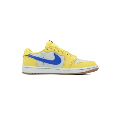 PK God Batch Air Jordan 1 Retro Low OG SP Travis Scott Canary DZ4137-700 02