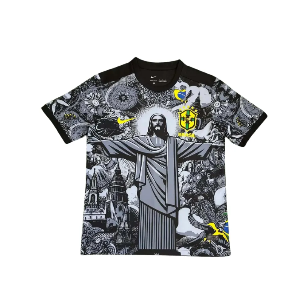 2024 brazil special edition jesus black gray soccer jersey t-shirt yz480624