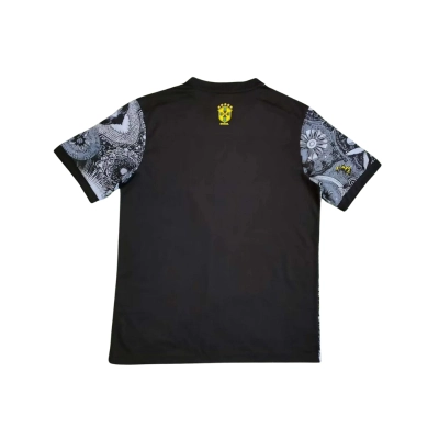 2024 Brazil Special Edition Jesus Black Gray Soccer Jersey T-Shirt YZ480624 02