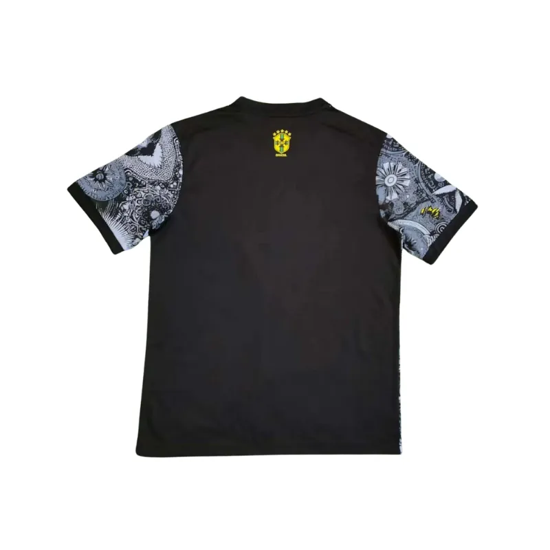 2024 Brazil Special Edition Jesus Black Gray Soccer Jersey T-Shirt YZ480624