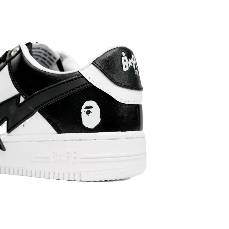 A Bathing Ape Bape Sta Low Black And White Star OZXSH W291 306M