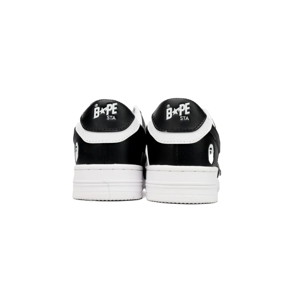 A Bathing Ape Bape Sta Low Black And White Star OZXSH W291 306M