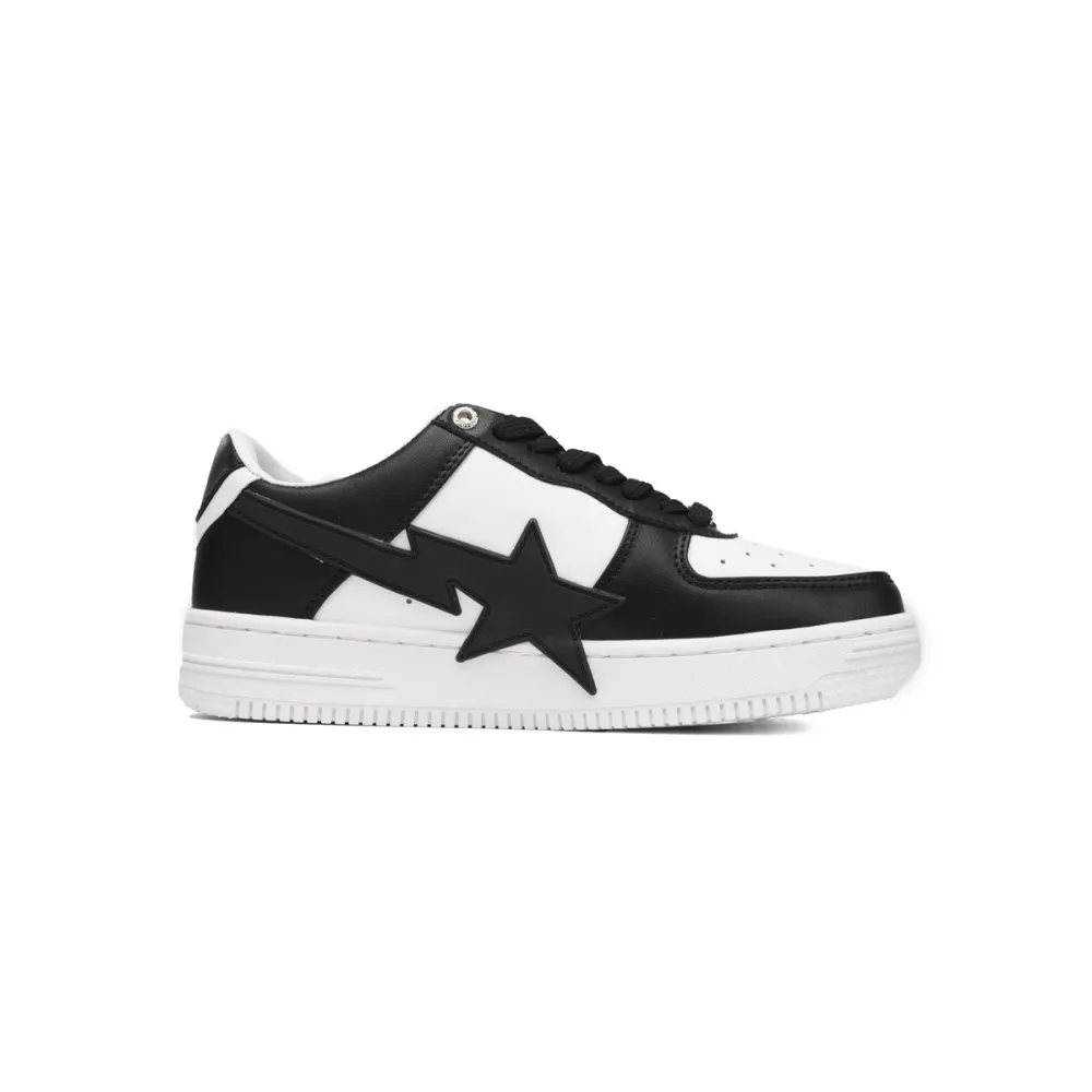A Bathing Ape Bape Sta Low Black And White Star OZXSH W291 306M
