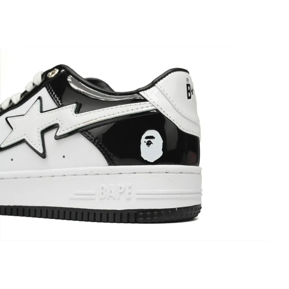 a bathing ape bape sta low black white panda 1h70-191-001