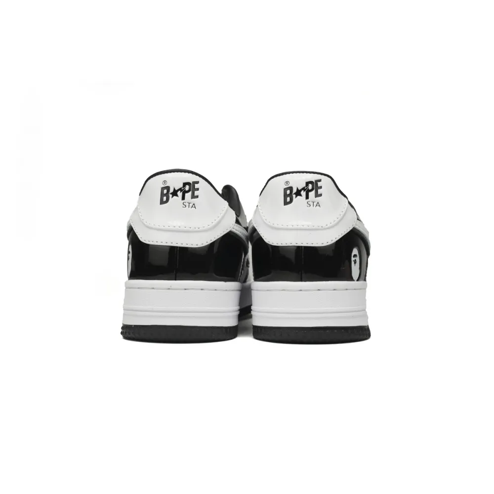 a bathing ape bape sta low black white panda 1h70-191-001