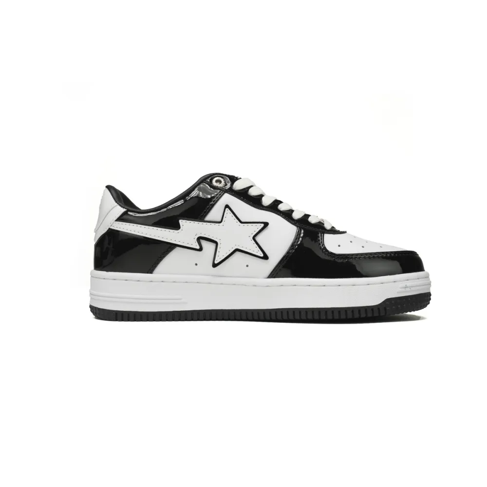 a bathing ape bape sta low black white panda 1h70-191-001