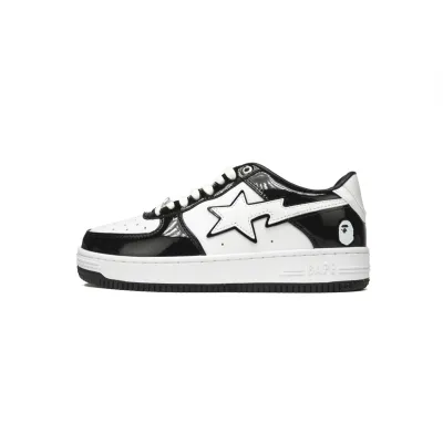 A Bathing Ape Bape Sta Low Black White Panda 1H70-191-001 01