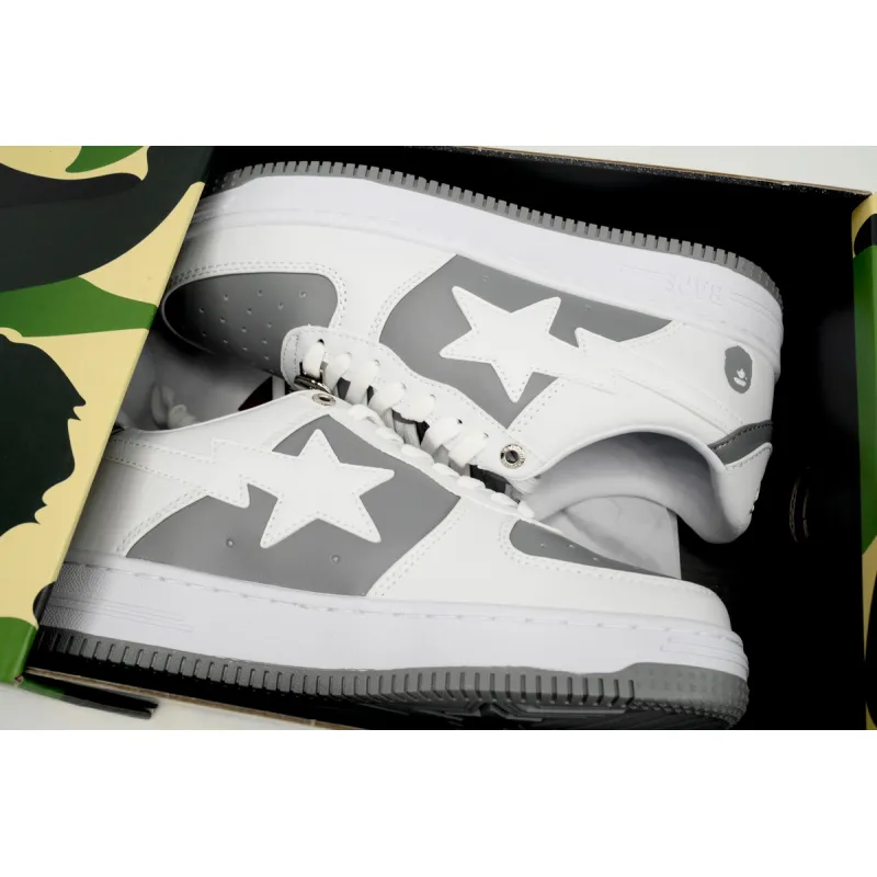 A Bathing Ape Bape Sta Low Grey White OZXSH W291 328