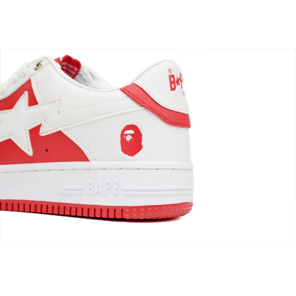 A Bathing Ape Bape Sta Low Red And White OZXSH W291 328