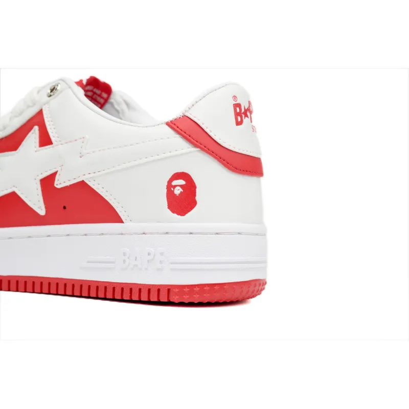 A Bathing Ape Bape Sta Low Red And White OZXSH W291 328