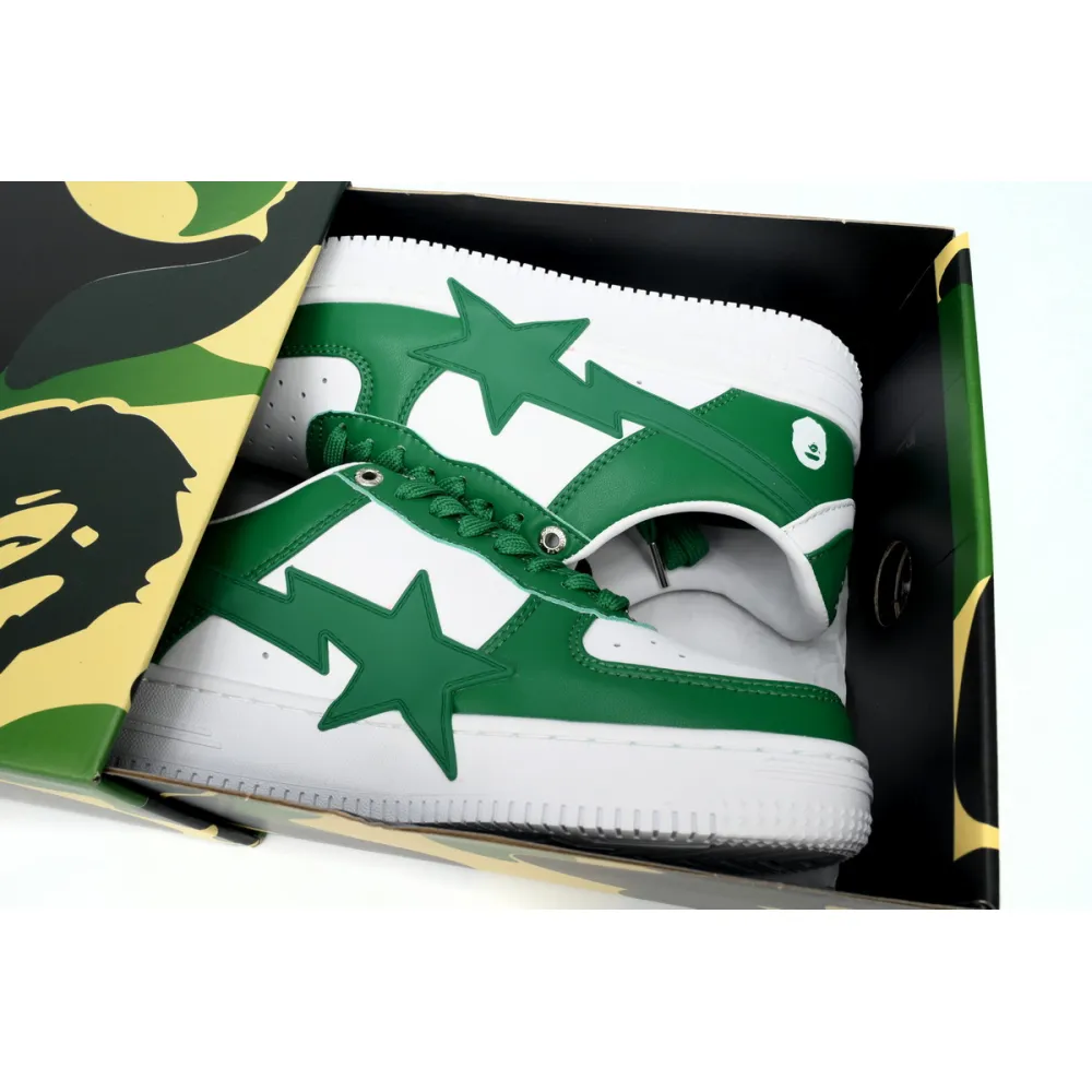 a bathing ape bape sta low white green star ozxshm 191 306m
