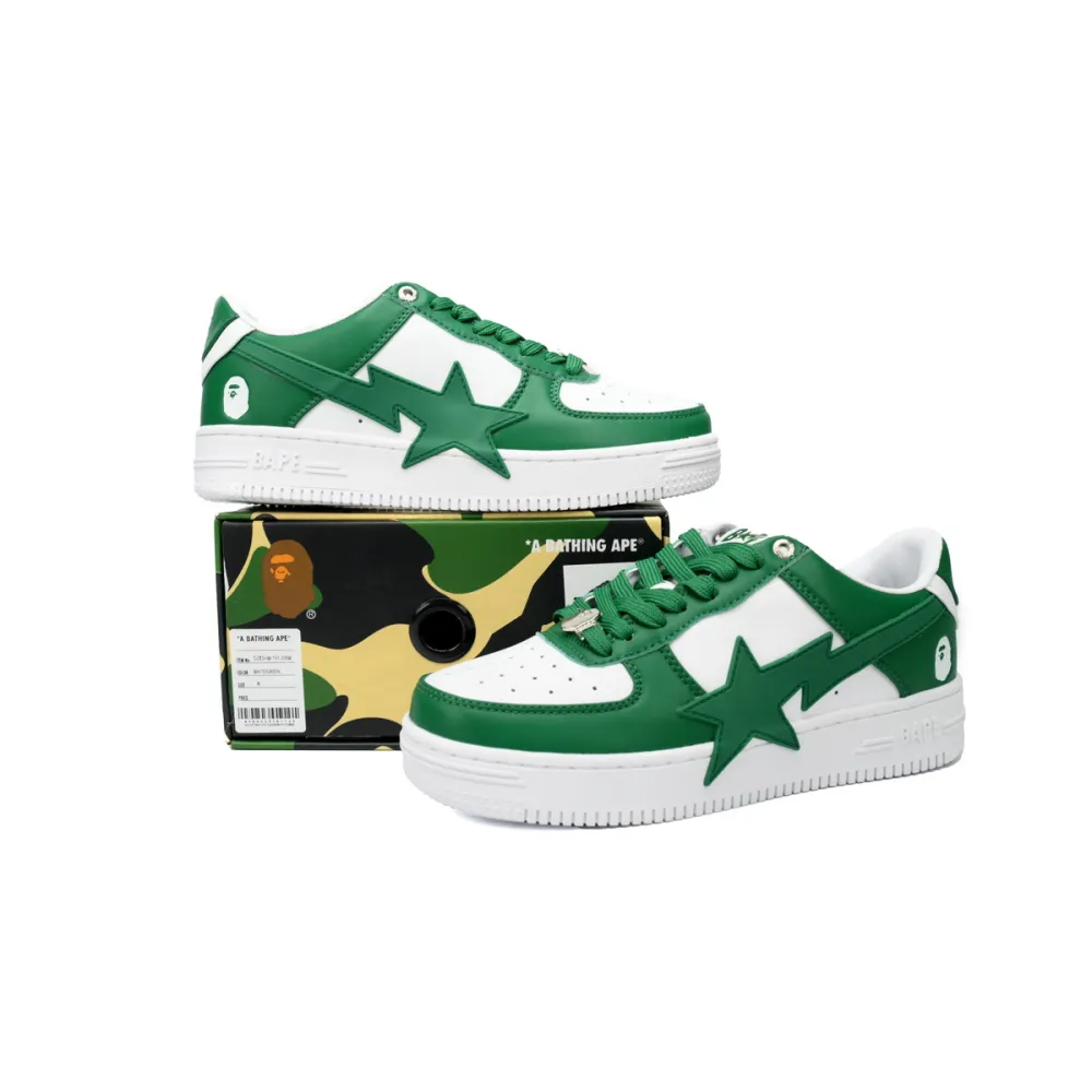 a bathing ape bape sta low white green star ozxshm 191 306m