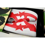 A Bathing Ape Bape Sta Low White Red Star OZXSHM 191 306M