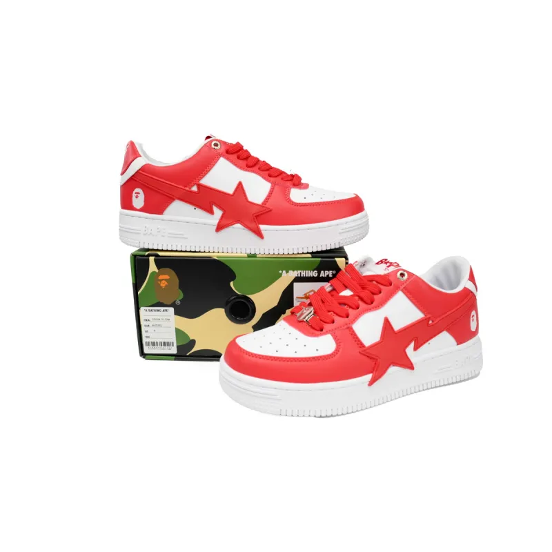 A Bathing Ape Bape Sta Low White Red Star OZXSHM 191 306M