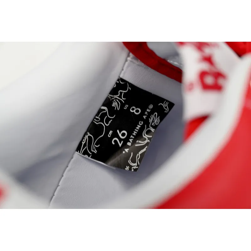 A Bathing Ape Bape Sta Low White Red Star OZXSHM 191 306M