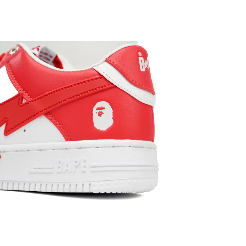 A Bathing Ape Bape Sta Low White Red Star OZXSHM 191 306M