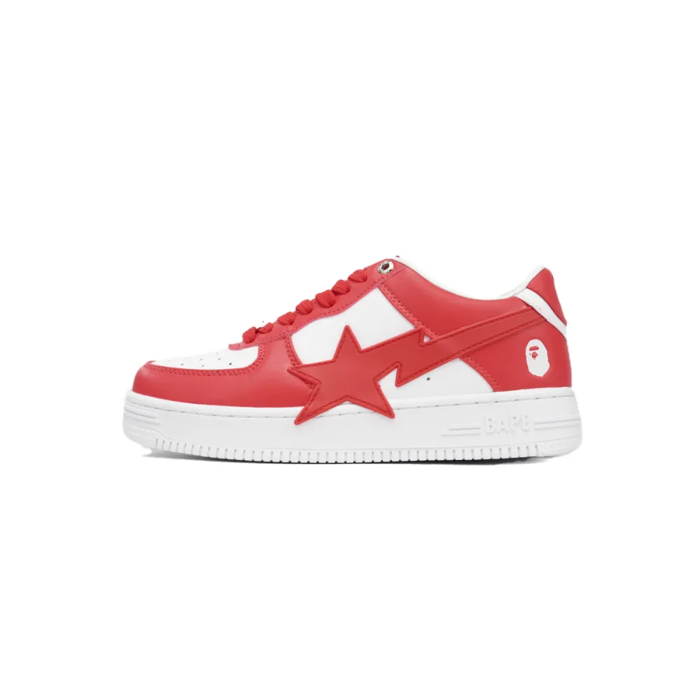 a bathing ape bape sta low white red star ozxshm 191 306m