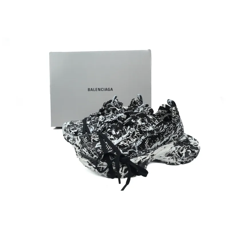 Balenciaga 3XL Sneaker Luminous Black Graffiti 734731 W3XDC 0236