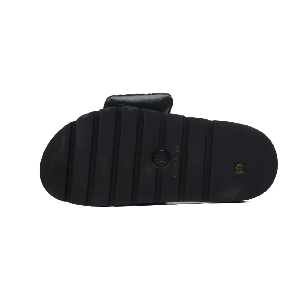 Louis Vuitton Brown Monogram Nylon Pool Pillow Comfort Flat Slides