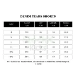 Denim Tears Jeans Shorts Black/ White/ Selvedge/ Light Wash YZ 241206