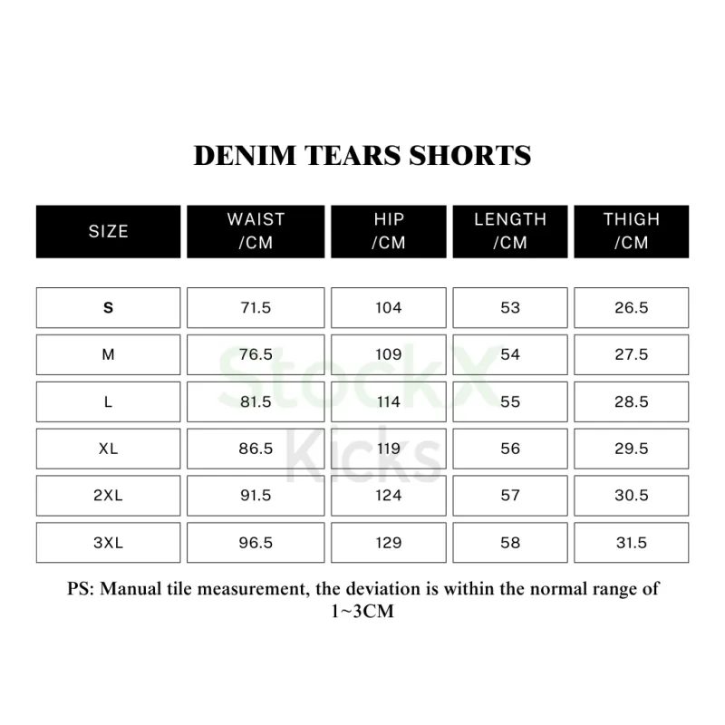 Denim Tears Jeans Shorts Black/ White/ Selvedge/ Light Wash YZ 241206