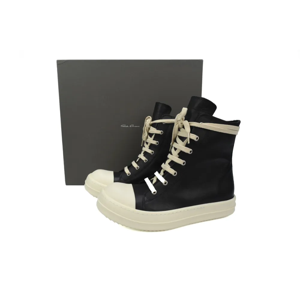 rick owens phlegethon leather high-top sneakers