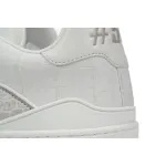 Louis Vuitton Trainer Sneaker All Alligator Leather Grey White