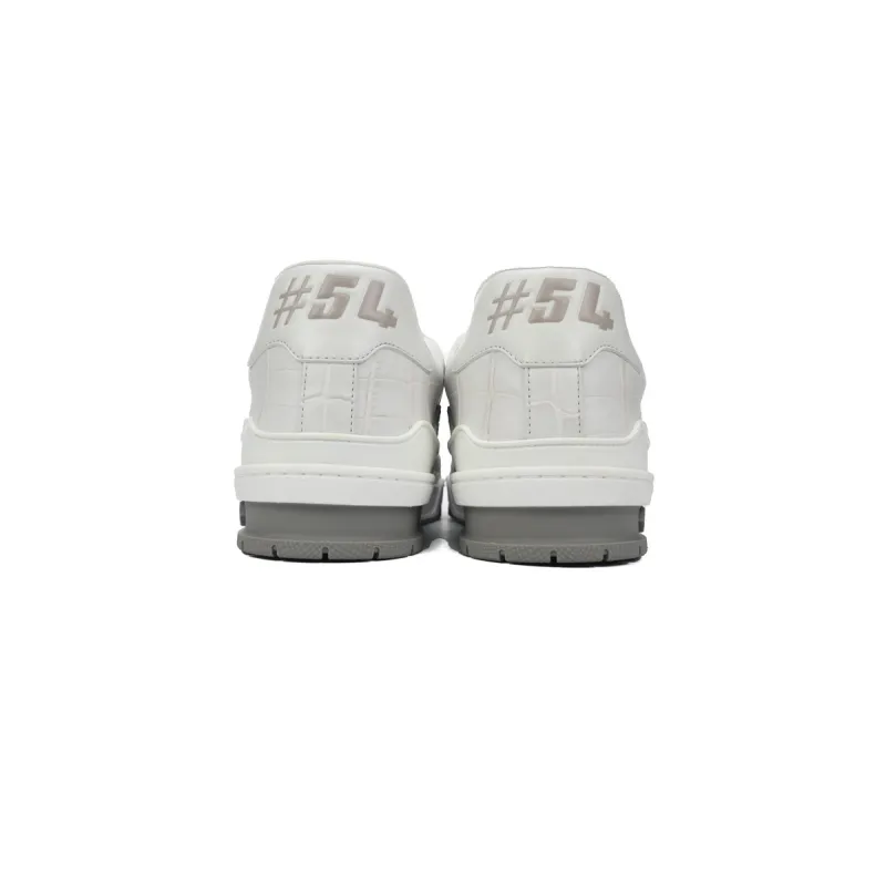 Louis Vuitton Trainer Sneaker All Alligator Leather Grey White