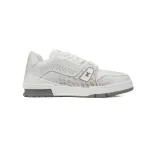 Louis Vuitton Trainer Sneaker All Alligator Leather Grey White