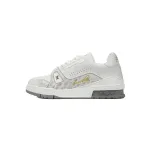 Louis Vuitton Trainer Sneaker All Alligator Leather Grey White