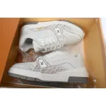 Louis Vuitton Trainer Sneaker All Alligator Leather Grey White