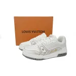 Louis Vuitton Trainer Sneaker All Alligator Leather Grey White