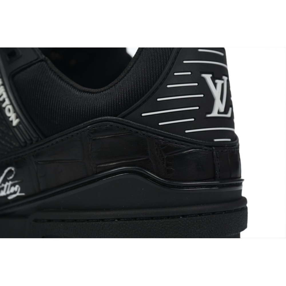 Louis Vuitton Trainer Sneaker Alligator Leather Black