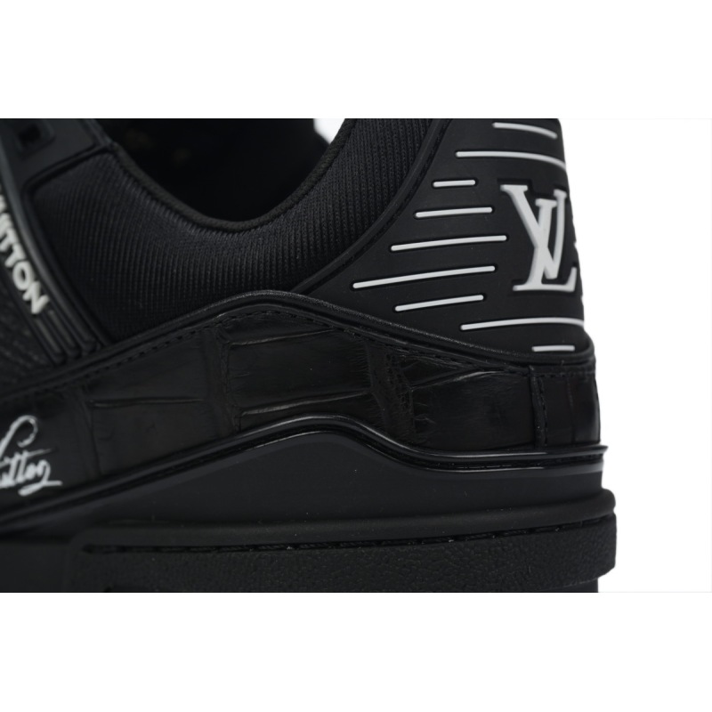 Louis Vuitton Trainer Sneaker Alligator Leather Black