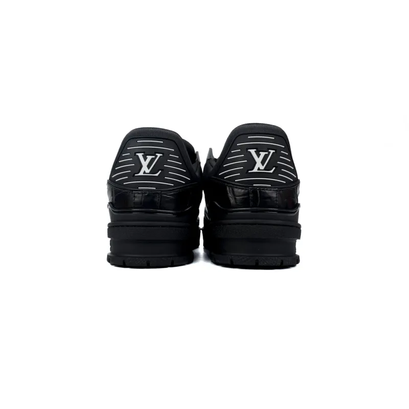 Louis Vuitton Trainer Sneaker Alligator Leather Black