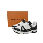 Louis Vuitton Trainer Sneaker Alligator Leather Tongue White Black