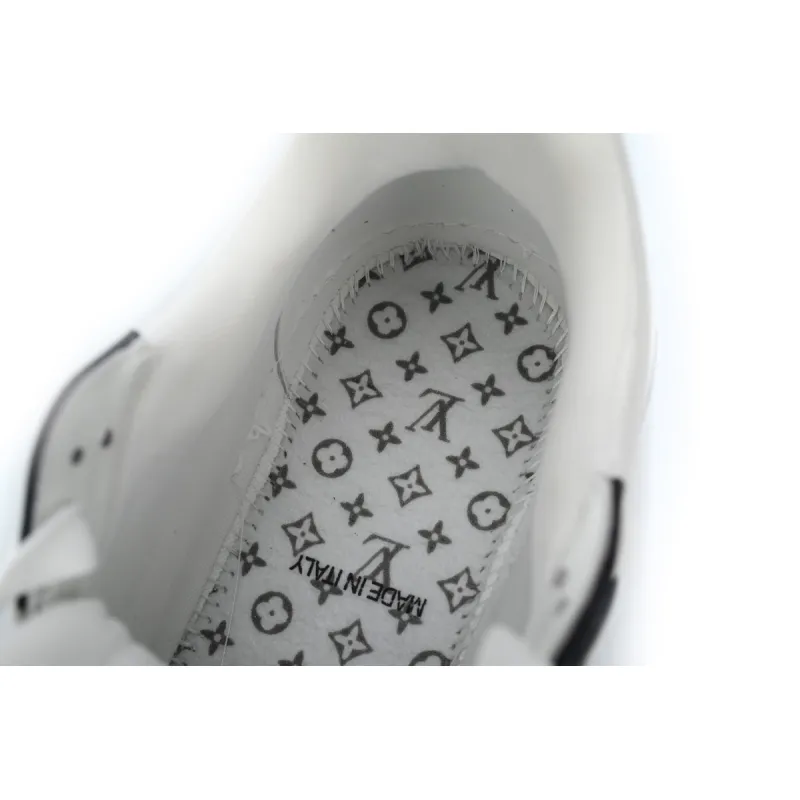 Louis Vuitton Trainer Sneaker Alligator Leather Tongue White Black